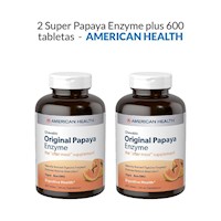 2 Super papaya enzyme Plus 600 tabletas - American Health